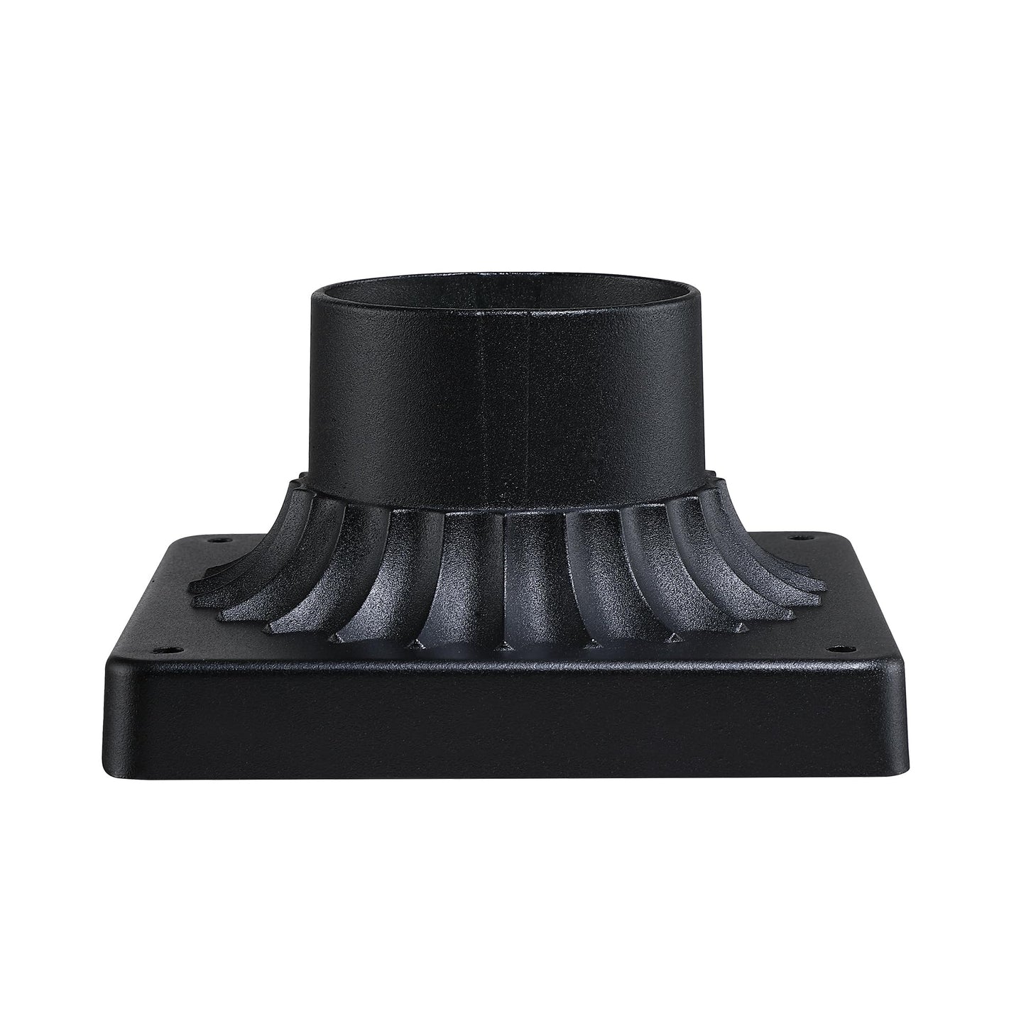 Faymart Lighting Black Pier Mount Adapter-Outdoor Post Light Mounting Base For 3 Pole 5.67X5.67 Post Cap Adapter Aluminum Alloy Pillar Light Fixture Mounts Matte Black