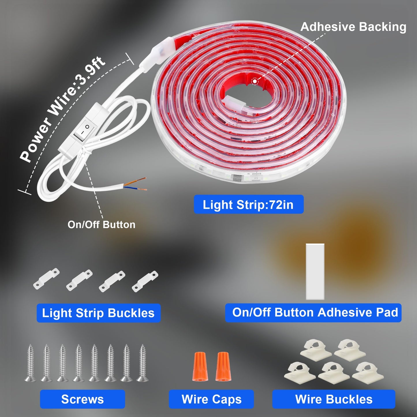 maylit Under Cabinet LED Strip Lighting 72in Cool White Hardwired PCB+LED