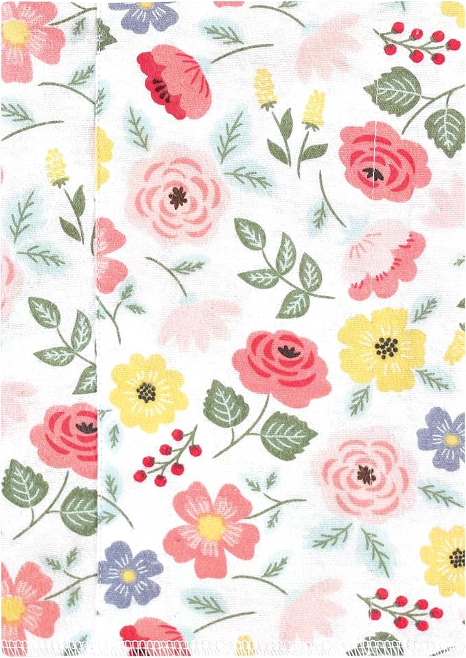 Luvable Friends Hudson Baby Flannel Burp Cloths 4pk, Blush Floral