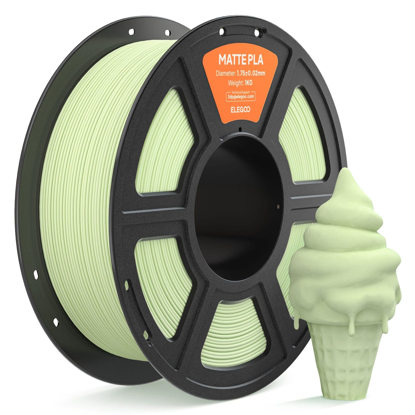 ELEGOO Matte PLA Filament 1.75mm Mint Green 1KG, 3D Printer Filament High Precision, 1kg Spool (2.2lbs) Fits for Most FDM 3D Pri