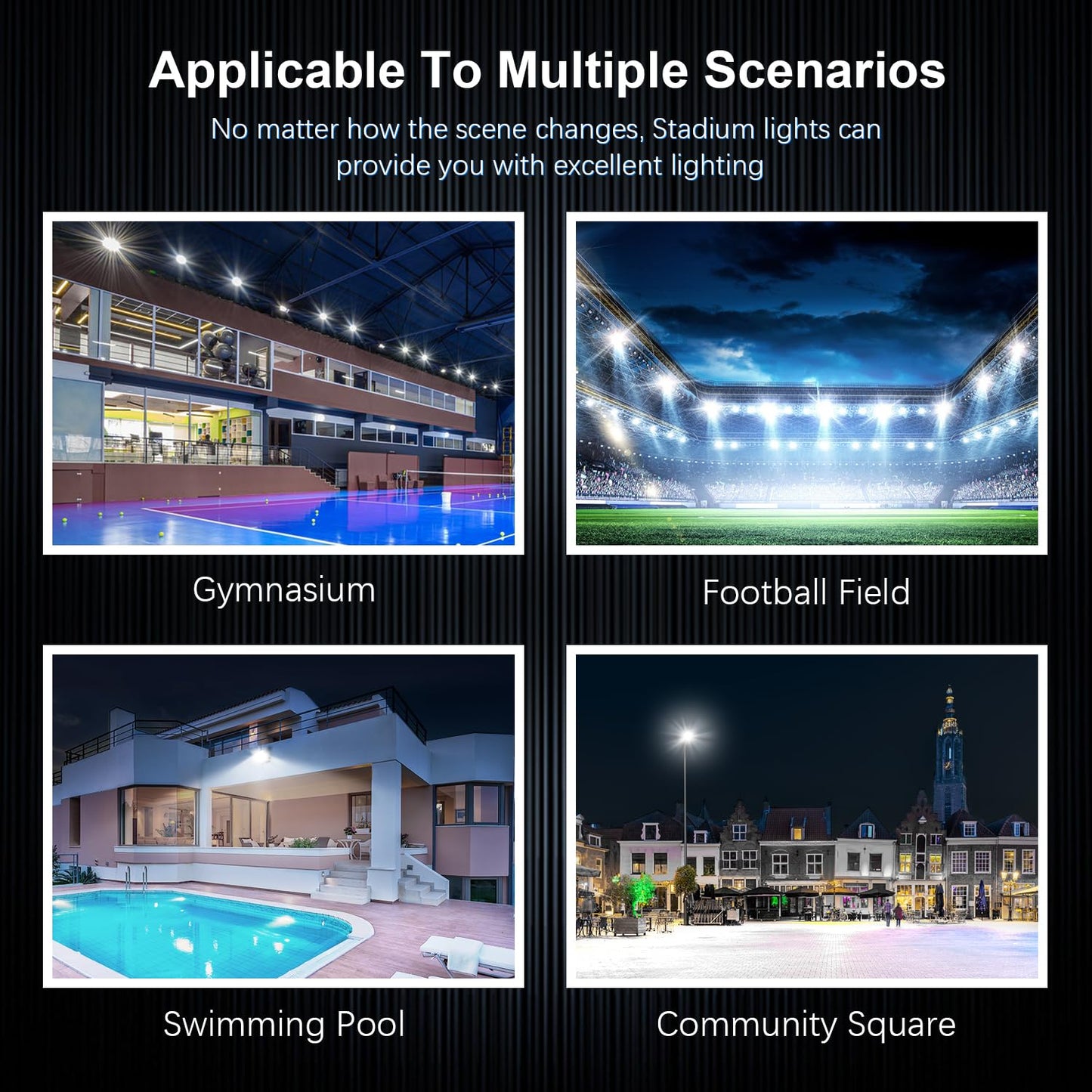 Tomourd 360W Stadium Flood Light Outdoor Led 50800 Lumen 110-270V Commercial Super Bright Yard Floodlight 5000K Ip65 Waterproof Exterior Flood Lighting Security For Arena Field Sport Court
