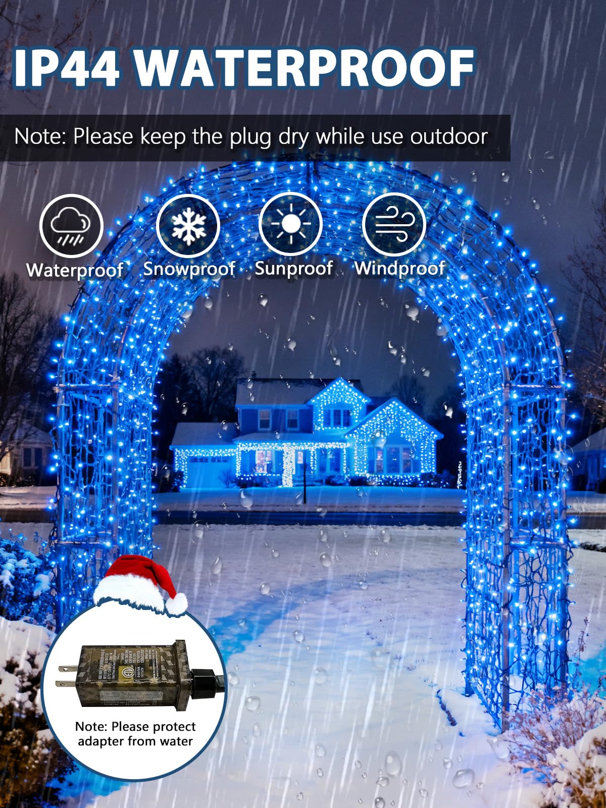 Voice Controlled Christmas Lights With Remote 99 Ft 300 Led String Lights Indoor Outdoor With 12 Modes 3 Timers Dimmable Twinkle Light Plug In Waterproof For Xmas Tree Yard Party Decorations Blue