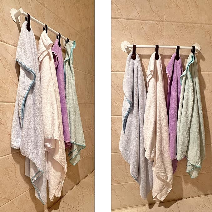 Prriudy 3 Pack Leather Towel Clips Magnetic Bath Towel Clips Hand Towel Hooks with Magnets for Towel Rods and Racks, Kitchen and Bathroom Accessory (Brown, 3 Pack)