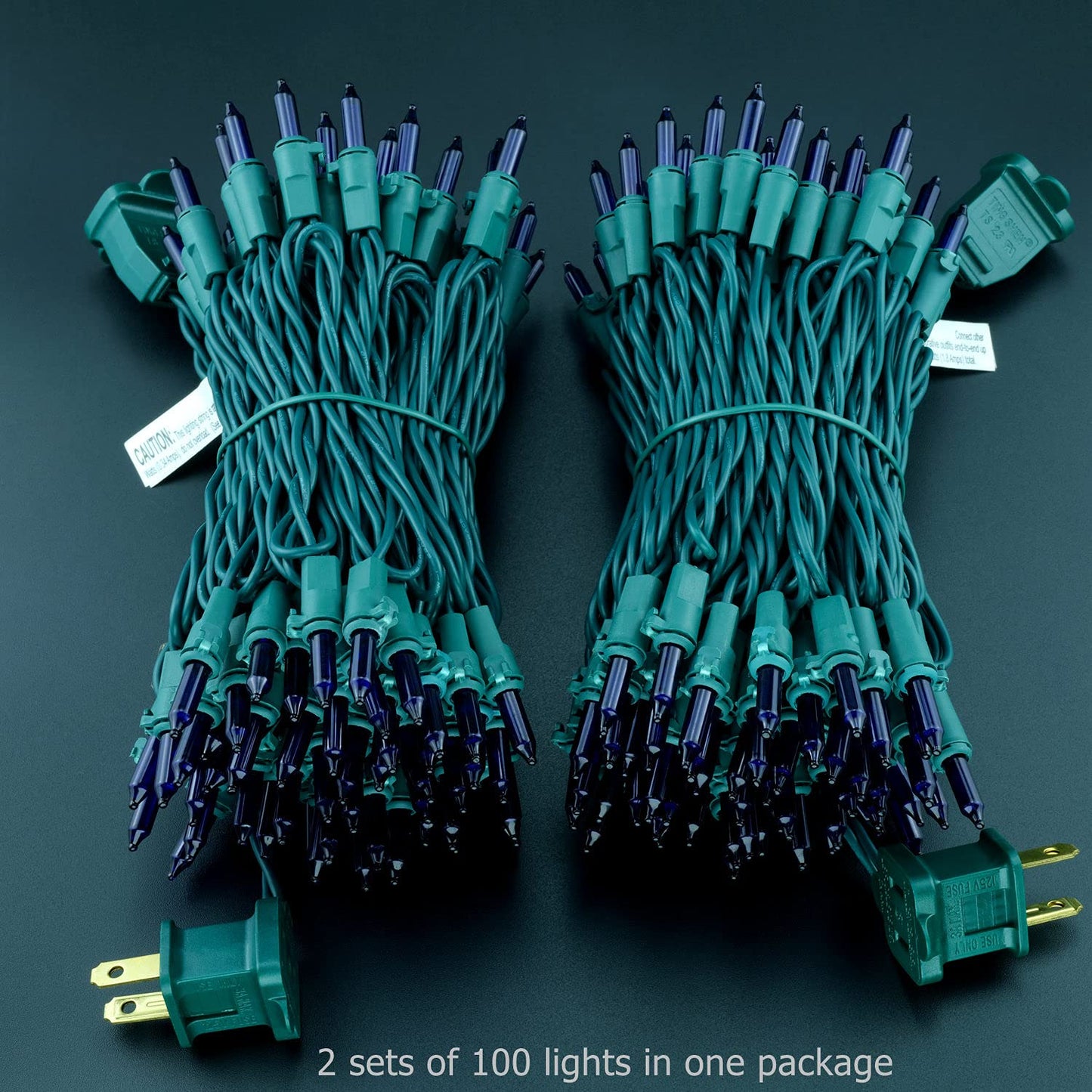 YULETIME Purple Christmas String Lights, 66 Ft 200 Count, UL Certified, Incandescent Mini Light Set, Model DDS-L-100E/2F(0.34)