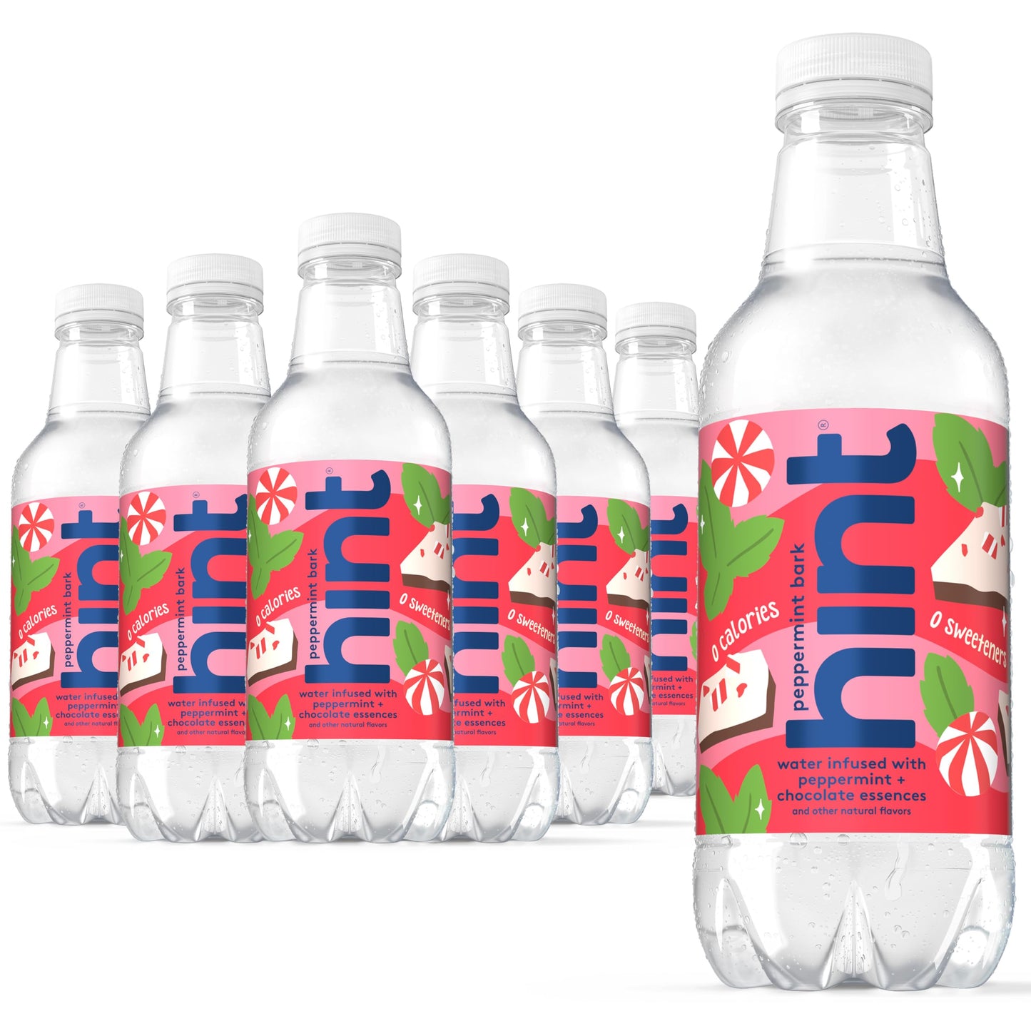 Hint Fruit-Infused Bottled Water Peppermint Bark- Sugar Free Flavored Water with Zero Calories Naturally Flavored and No Artificial Sweeteners - 16 Fl Oz (Pack of 12)