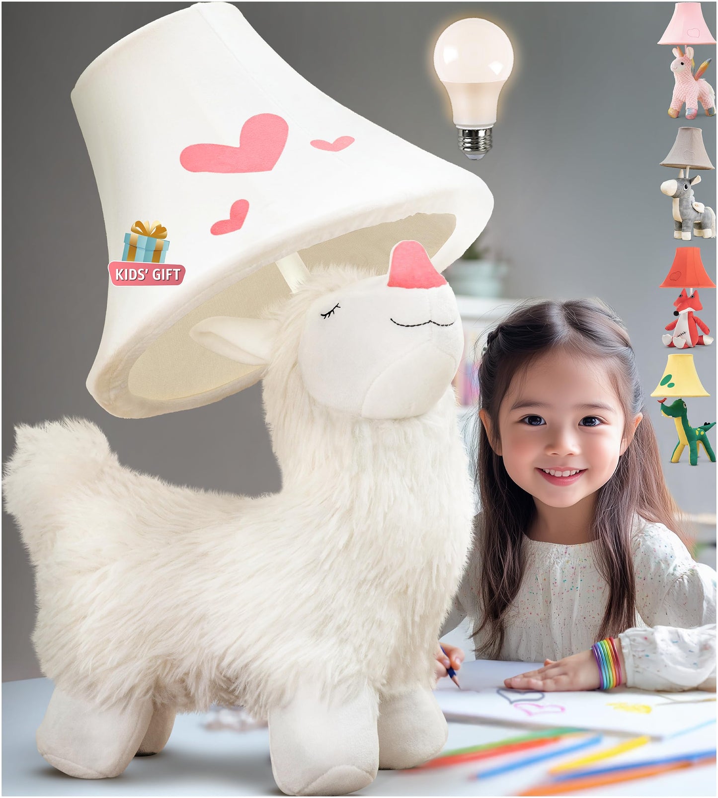 Alpaca Kids Lamp for Girls Bedroom - 19, Llama Girls Lamp for Kids Room - Cute Christmas Gifts, Birthday Gifts for All Ages: Tod