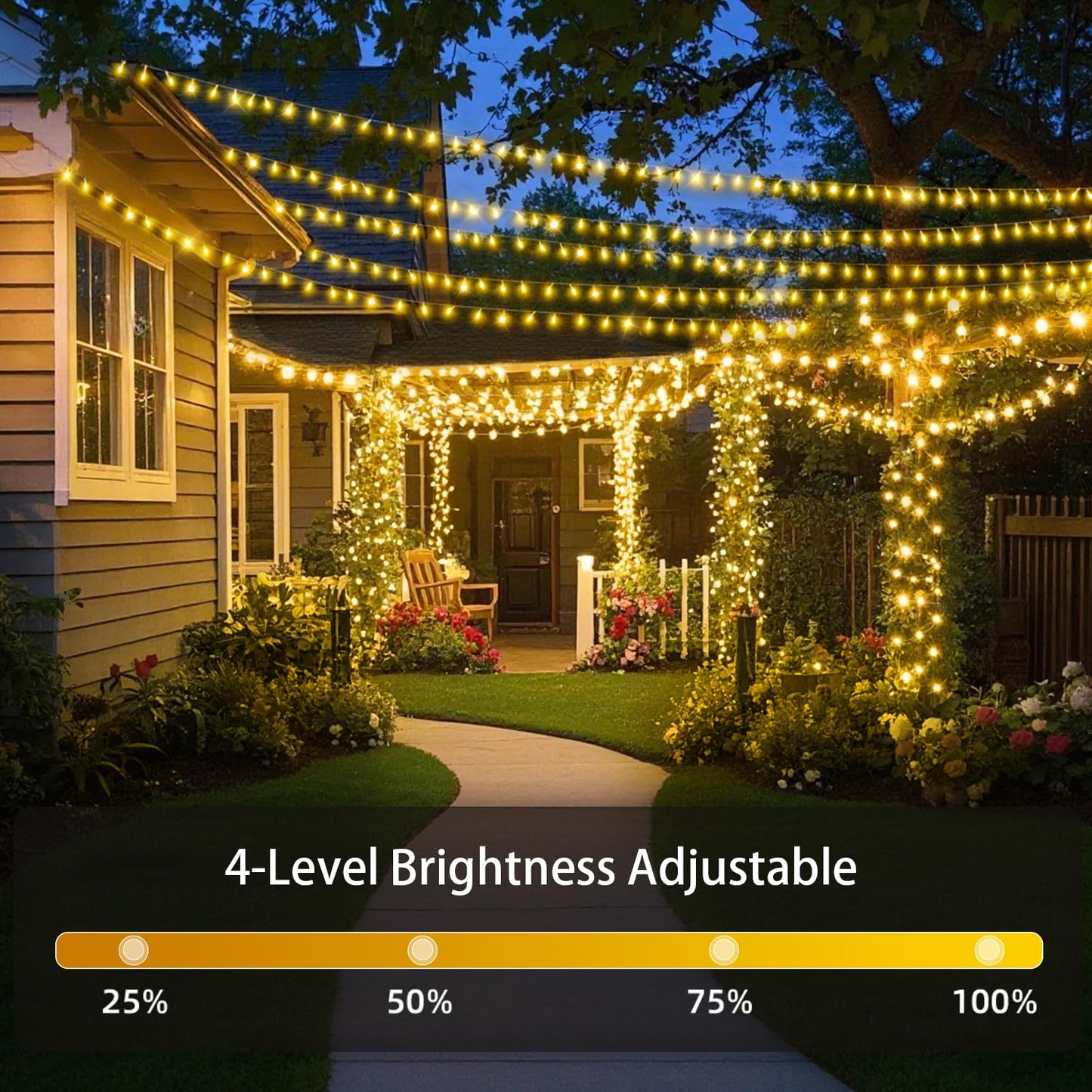 2 Pack 403 Ft 1000 Led Christmas Lights Outdoor Fairy Lights Plug In Extra Long Clear Wire String Lights With Remote Timer 8 Modes For Outside House Tree Garden Wedding Party Decorations-Warm White