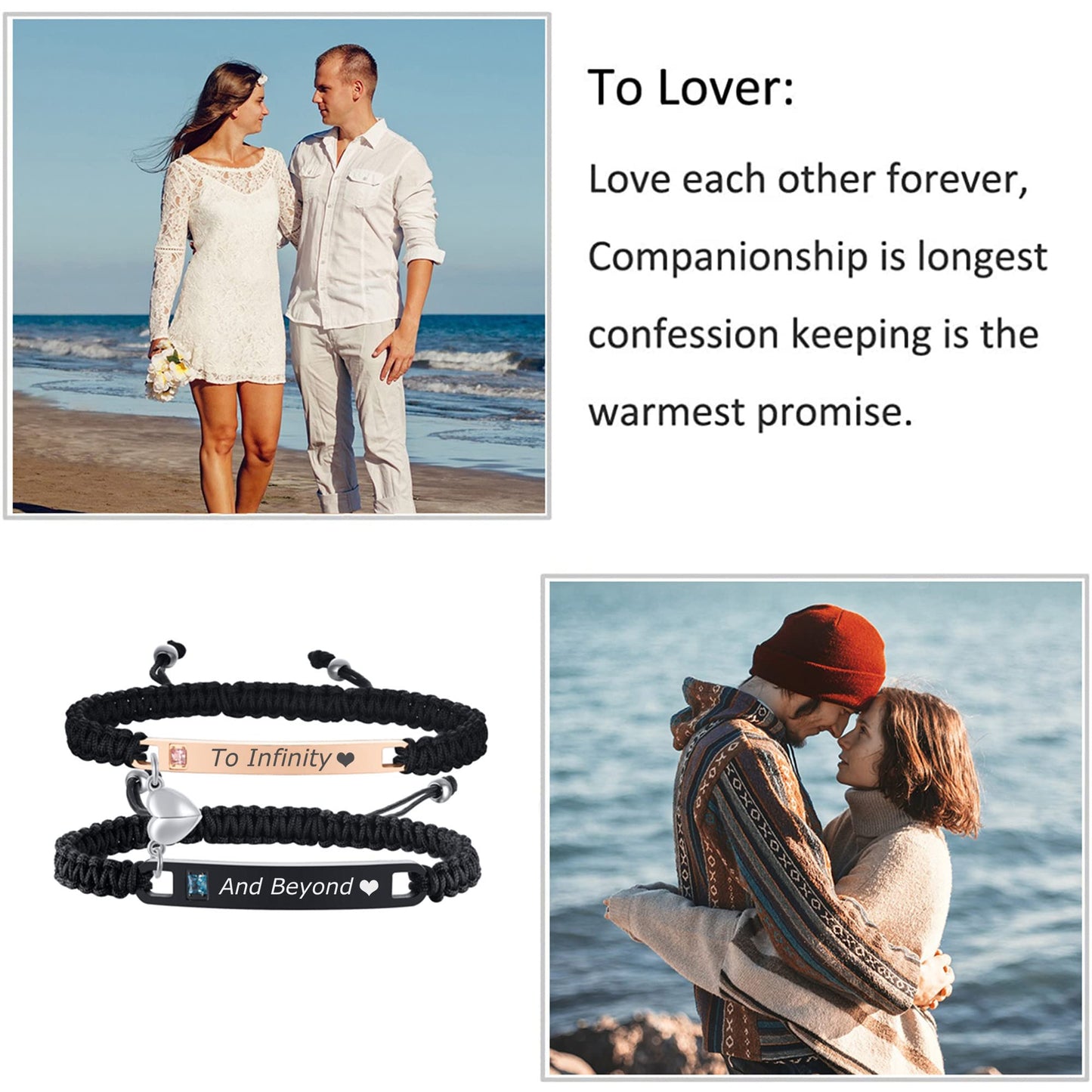 MEALGUET to Infinity and Beyond Couple Bracelet,Hand Braided Couple Bracelets Set Mutual Attraction Relationship Bracelet Person