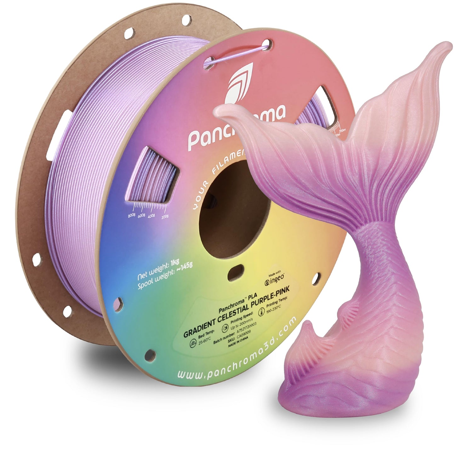 Polymaker Panchroma Gradient Celestial PLA Purple-Pink 3D Printing Filament, 1.75mm 1KG, Premium Gradient PLA, Easy to Print, AM