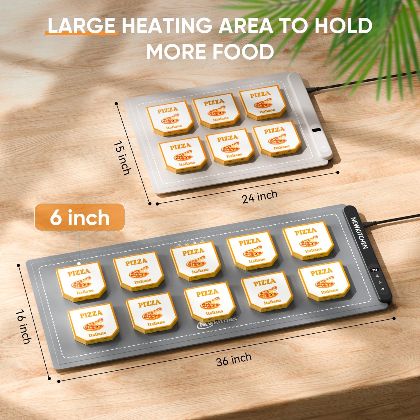 NEWKITCHEN Warming Mat for Food, (XXL 36"x16") Food Warming Mat for Countertop Upgrade Graphene Fast Full Surface Heating -Versatile Food Warmer for Gatherings, Parties, Everyday Use