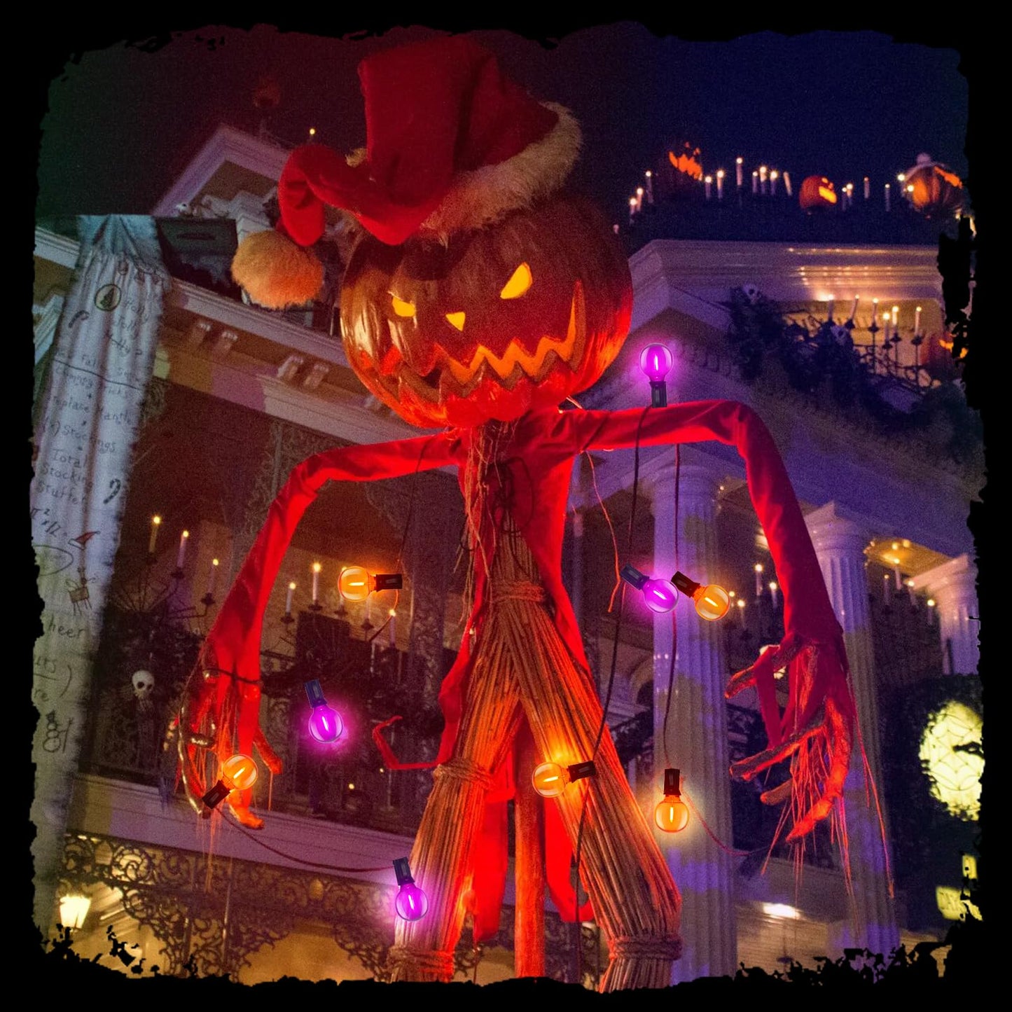 GOOTHY G40 Halloween String Lights, 25FT Outdoor LED Globe Lights, Shatterproof Orange/Purple, Perfect for Patio and Party Decorations