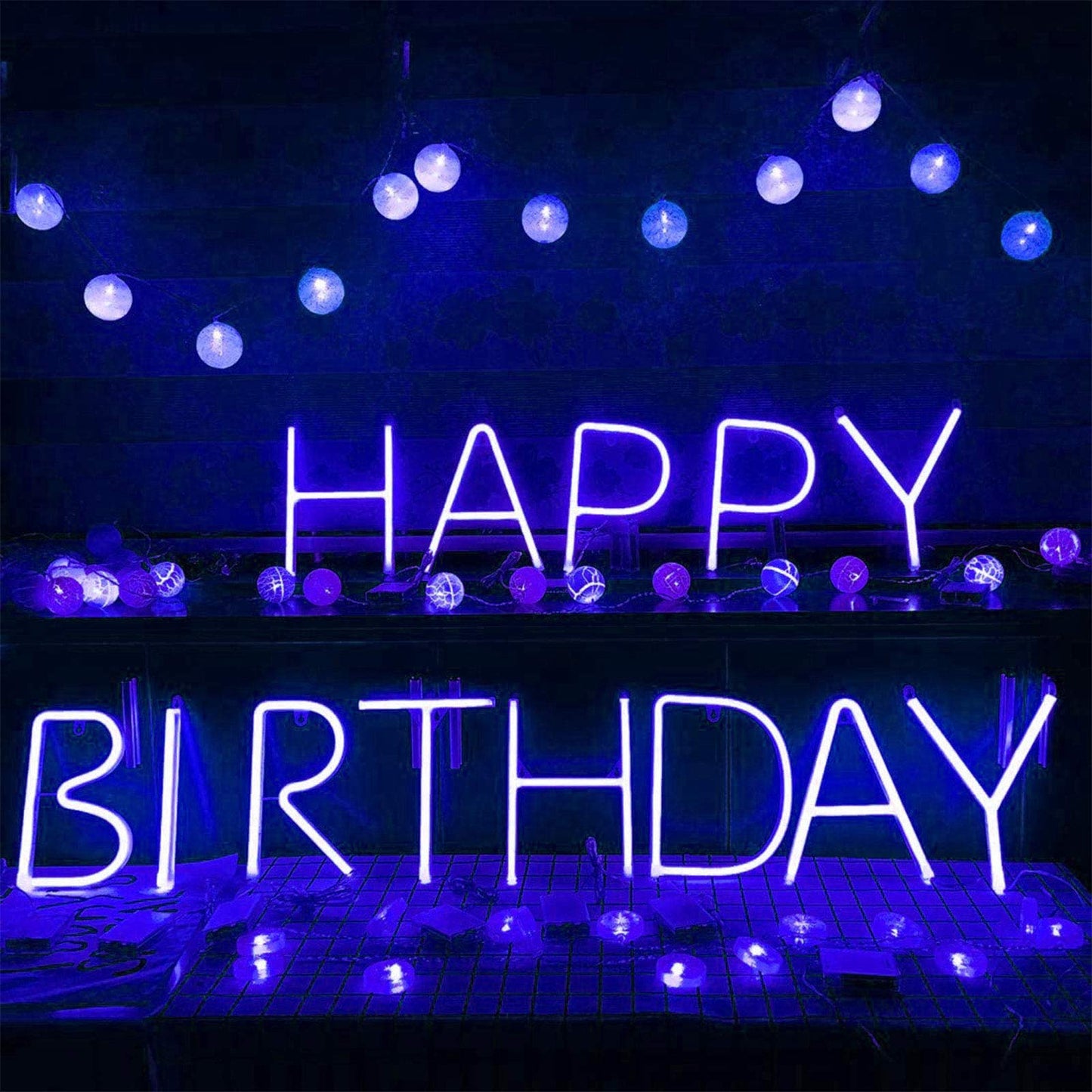 Enuoli Light Up Letters Neon Signs Blue Alphabet Neon Lights Wall Decor For Home Birthday Party Bar Valentines Day Word-Blue Letter (V)