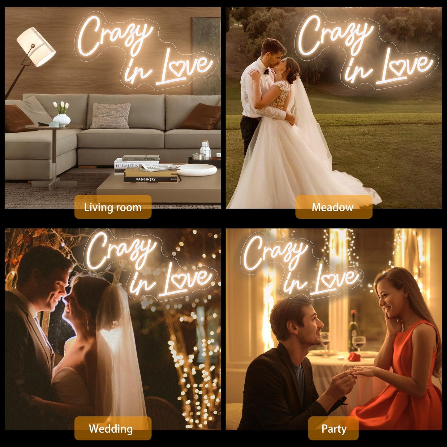 Crazy In Love Neon Sign - Levels Dimmable Usb Neon Lights For Bedroom Wall Wedding Party Neon Light For Decoration Gift For Couples ValentineS Day