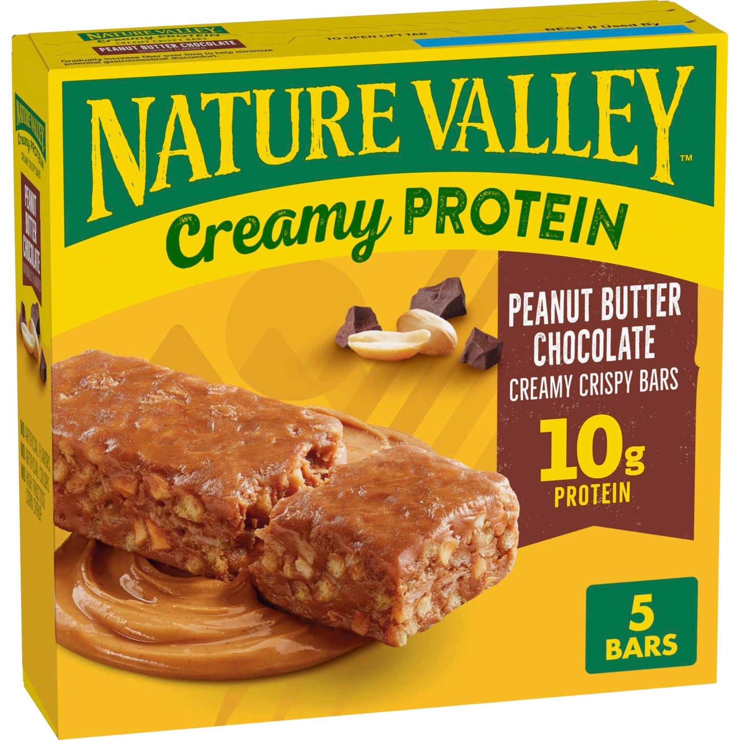 Nature Valley Creamy Protein Bars Peanut Butter Chocolate 10g Protein Snacks 5 Bars 7.45 oz