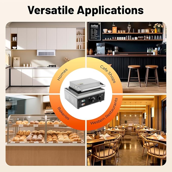 Donut Maker Machine Electric Doughnut Baker Maker Machine 110V Commercial Use Nonstick, Temperature 122-572℉,Commercial Waffle for Restaurant and Home Use (12 Holes Donut Maker)