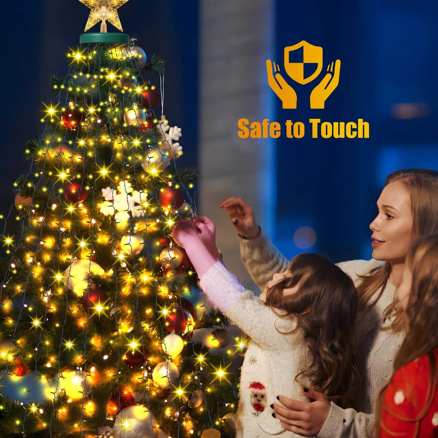 Amipepe Solar Christmas Tree Lights With Star Topper 410 Led 6.6Ft X 16 Lines Christmas String Lights With 8 Models Timer Remote Waterfall Tree Lights Usb Powered For Xmas Tree Warm White