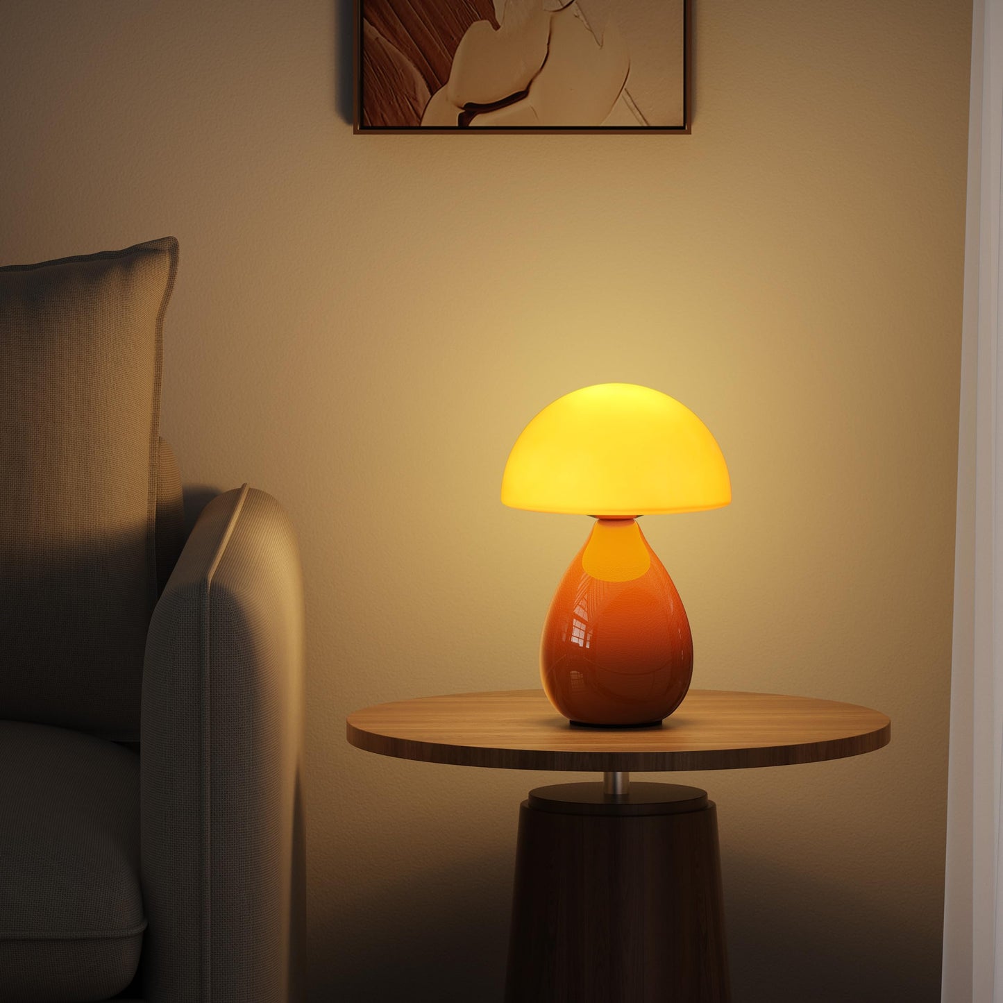 Vanbolon Mushroom Lamp Table Lamp Mini Modern Lamp Bedside Nightstand Light Desk Cute Small Light Dimmable For Bedroom Living Room Ceramic Base Glass Led Home Decor For Woman Children Gifts
