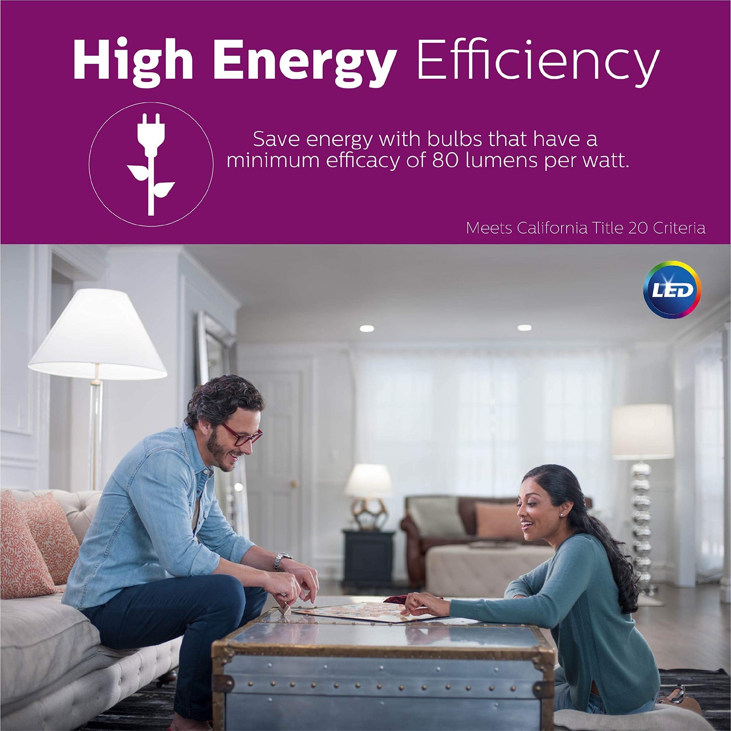 Philips LED GU10 Spotlight Bulb - Dimmable, 50W, Bright White - Pack of 3, Energy Star Certified, Model 544932