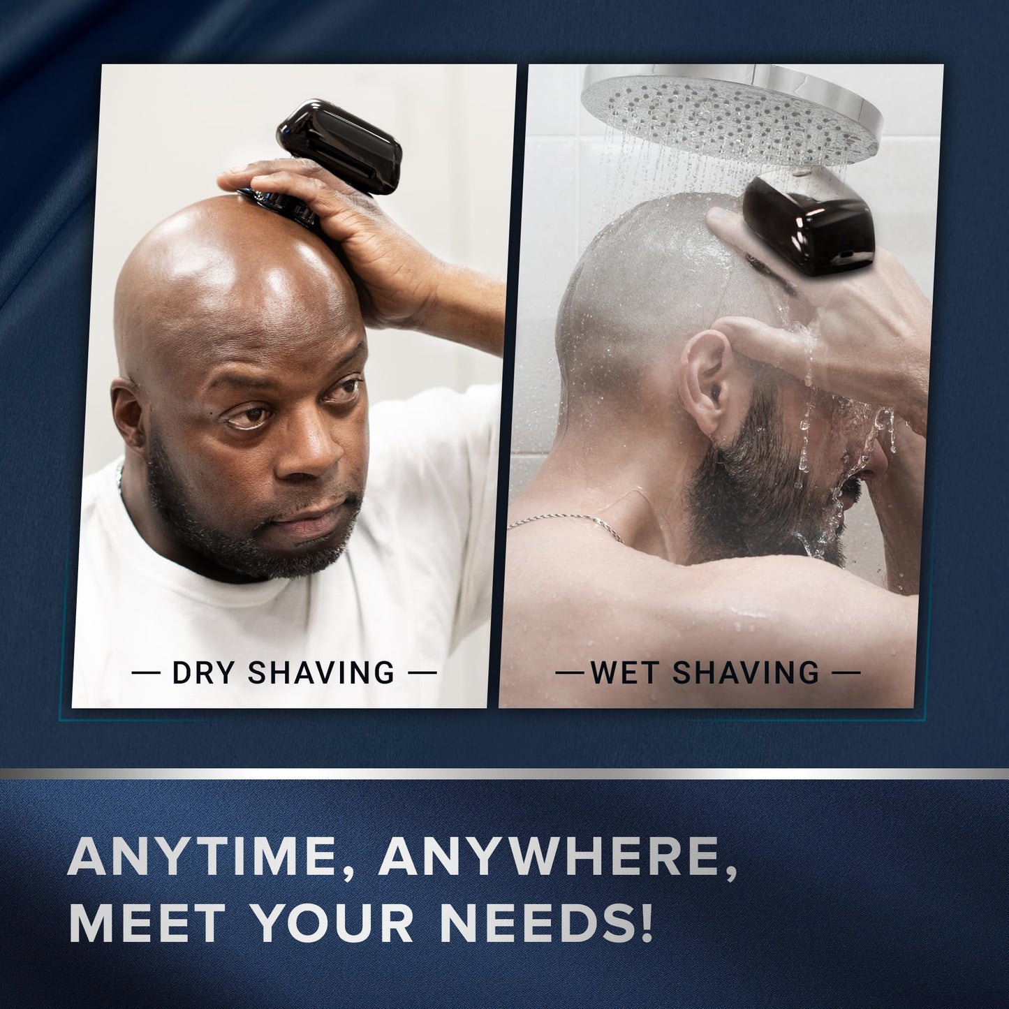 Electric Head Shaver For Bald Men: Waterproof Cordless Electric Razor For Bald Head & Hair Shaving - Close Shave, Skin-Friendly,
