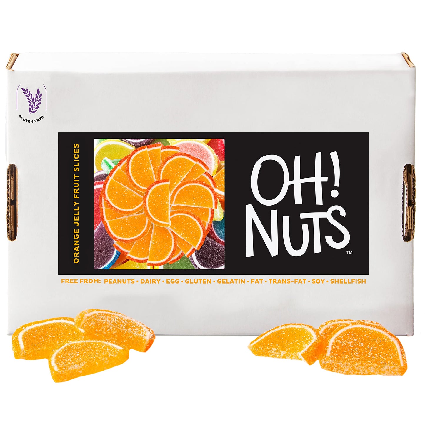 Oh! Nuts Orange Jelly Fruit Slices Sugar Candy - 5 LB Bulk Bag - Traditional Old Fashioned Chewy Gummy Sweet Confectionery - Glu