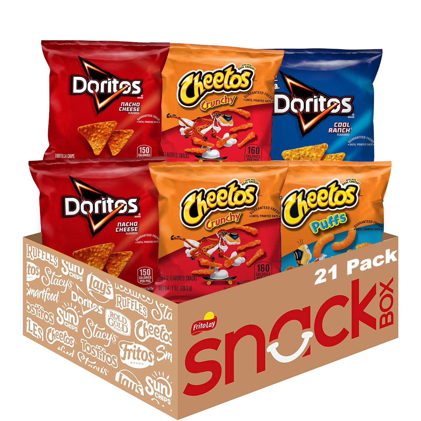 Frito-Lay Doritos & Cheetos Mix Variety Pack Single Serve Snack Bags (Pack of 21)