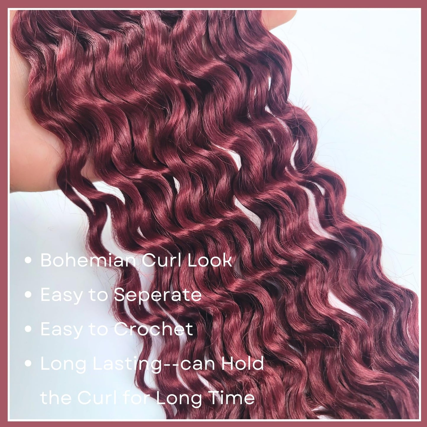 Burgundy Braiding Hair Pre Stretched Knotless Braiding Hair for Boho Braids(6 Packs)