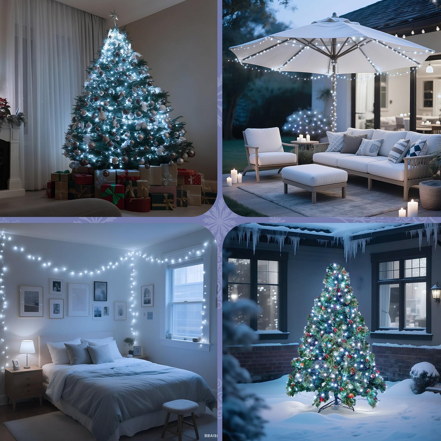 Wbao Christmas Lights Indoor Outdoor 500Led 174Ft Super Bright Led Christmas String Lights With Ul Certified 8 Lighting Modes Timer Memory & Waterproof For Trees Patio Party Decor Cool White
