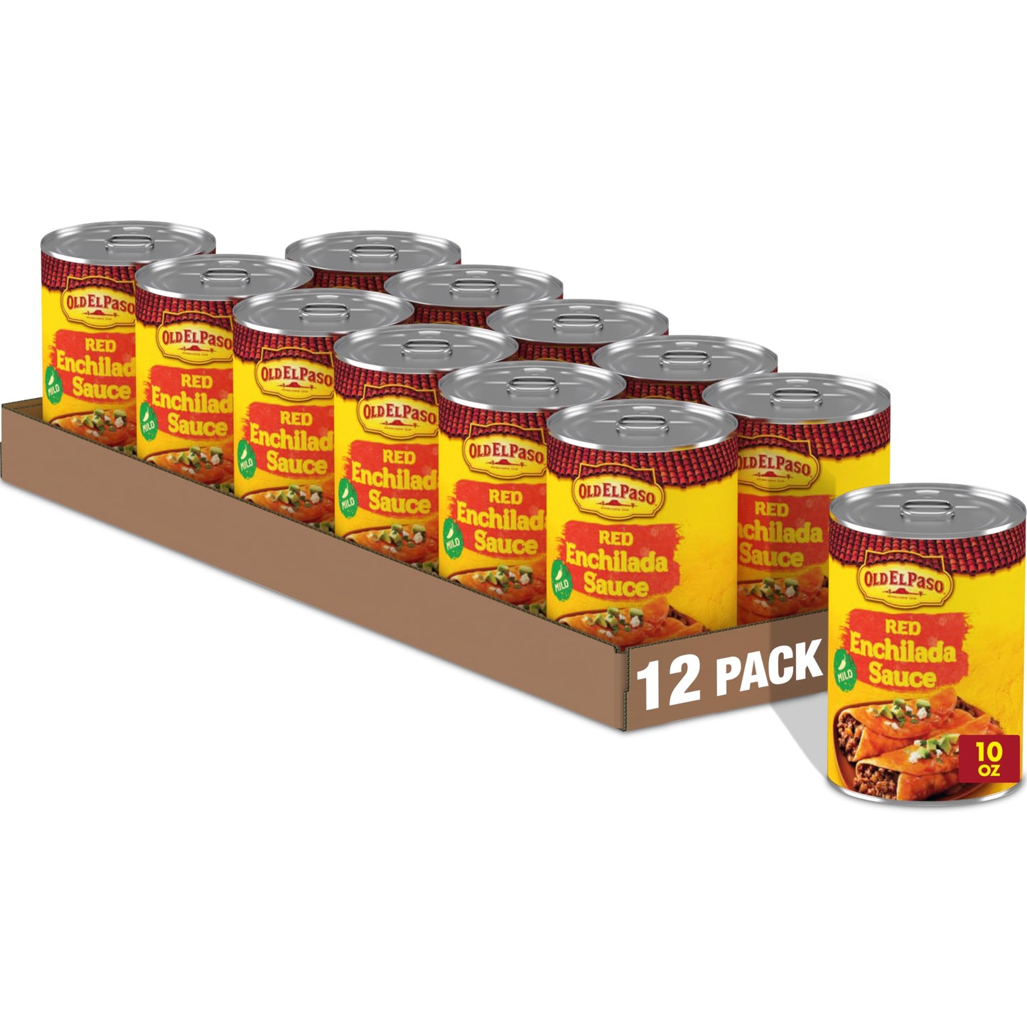 Old El Paso Mild Red Enchilada Sauce, Meal Prep, 10 oz (Pack of 12)