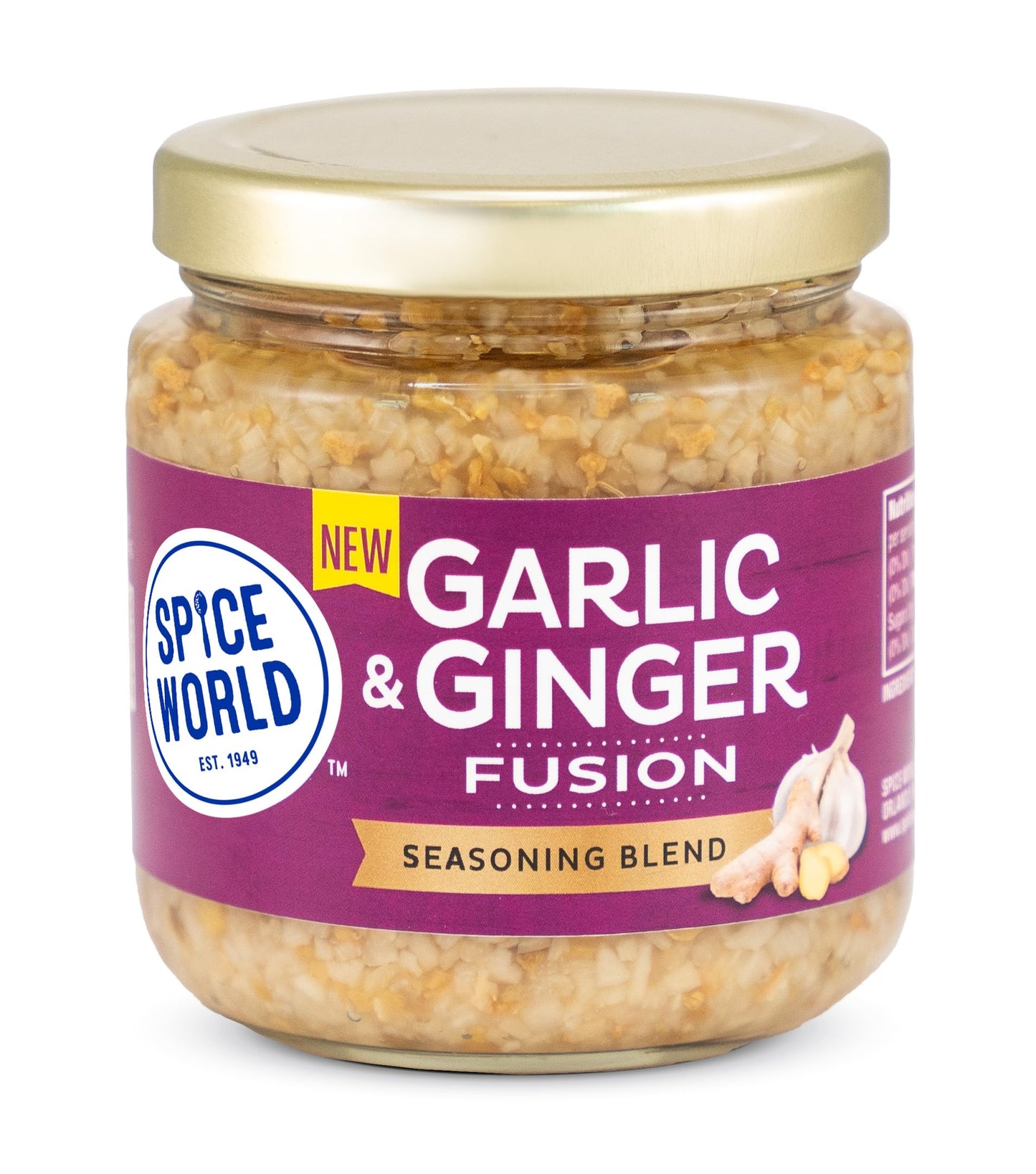 Spice World Garlic Ginger Fusion Seasoning Blend - Ready-to-Use Seasonings for Cooking - 8oz Garlic Ginger Blend Adds Savory Fla
