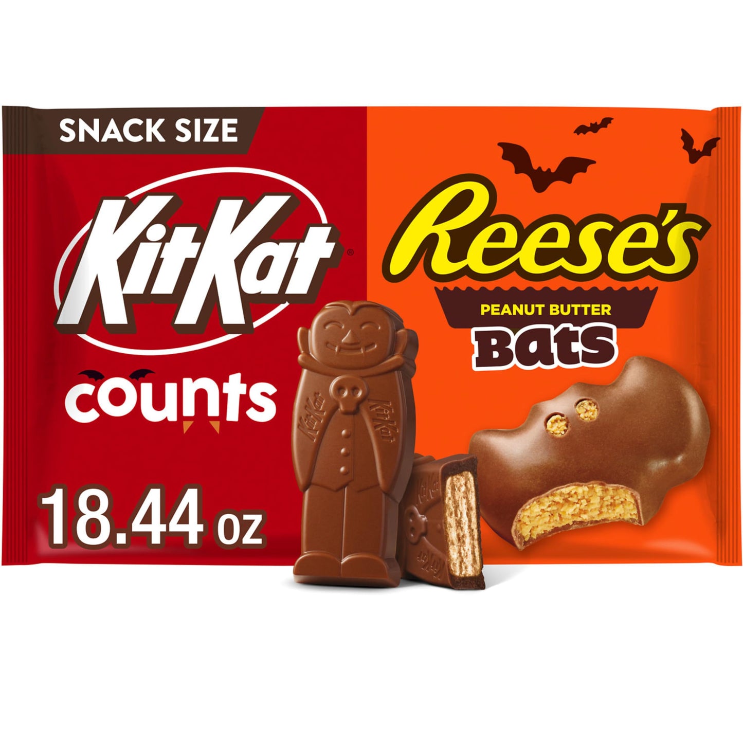 KIT KAT and REESES Assorted Milk Chocolate Snack Size Halloween Candy Bag 18.44 oz (30 Pieces)