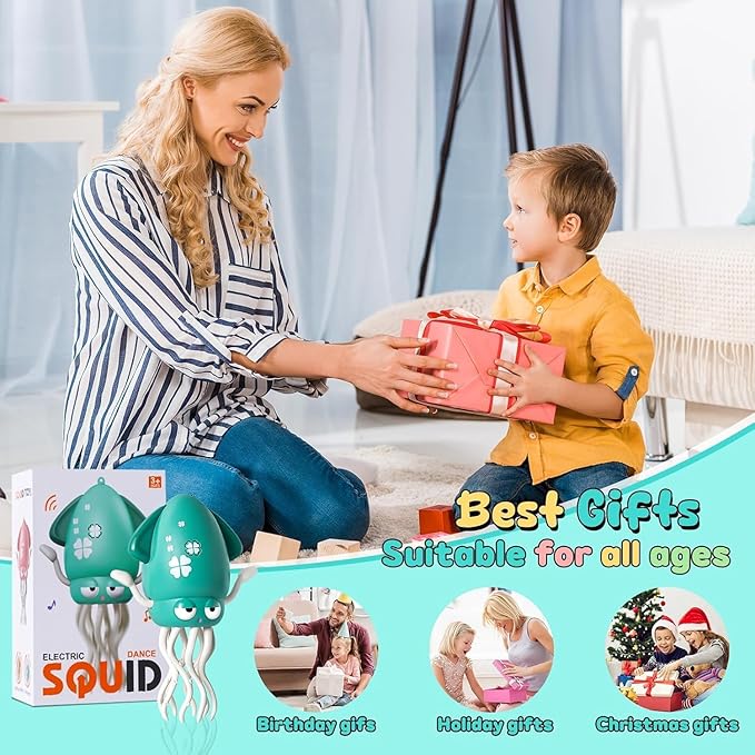 Dancing Octopus Baby Toy,Tummy Time Toys for 3+ Years Old Kids,Electric Crawling Octopus Toy,Music Squid Gift