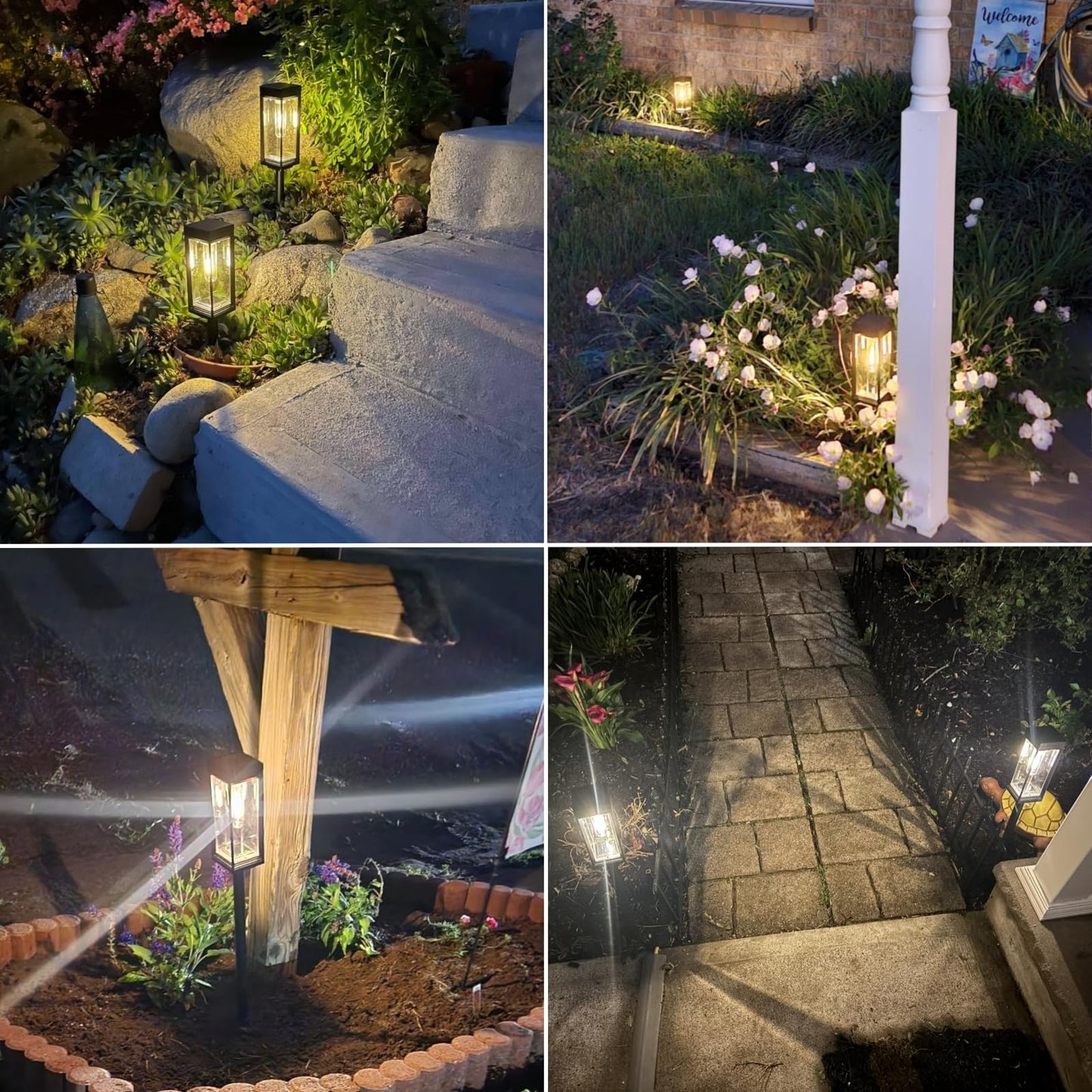 Solar Pathway Lights Outdoor Waterproof 2 Pack Outdoor Solar Lights For Yard With Reflector Cup Auto On/Off 15+ Hours Runtime Solar Lighting For Yard Path Lawn Walkway Driveway Warm White