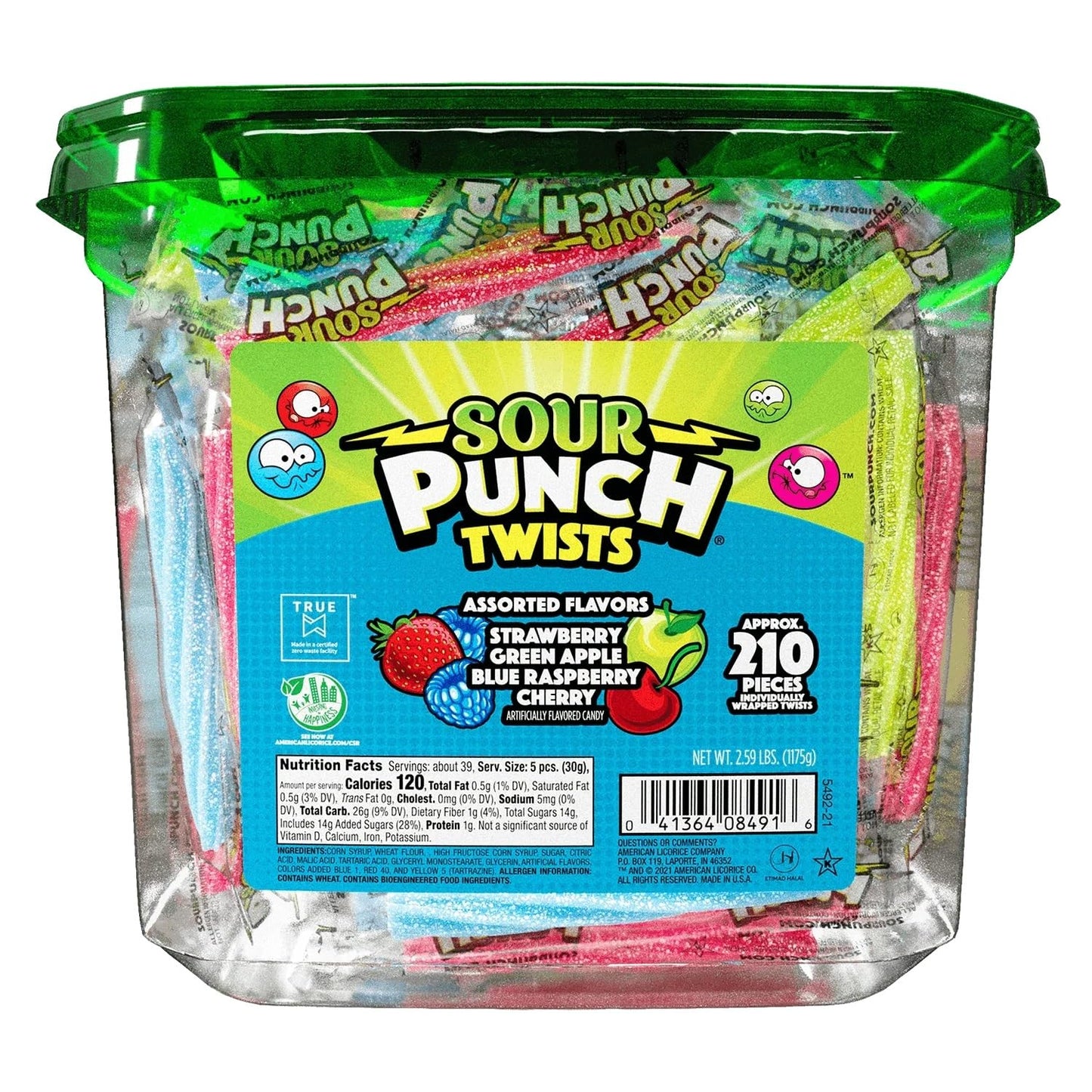 Sour Punch Twists Sour Candy 3 Individually Wrapped Chewy Candy 4 Assorted Fruity Flavors