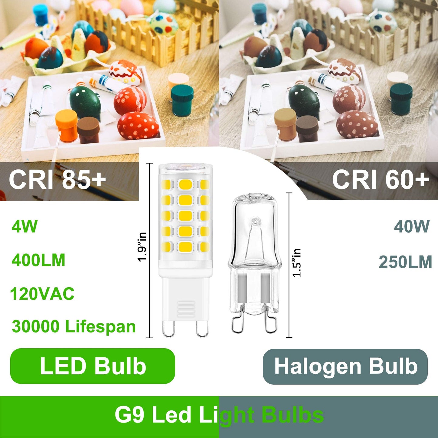 Sailstar G9 LED Bulb 4W, 4000K Natural Daylight White, 120V, 400 Lumen, 360° Beam Angle, 6 Pack