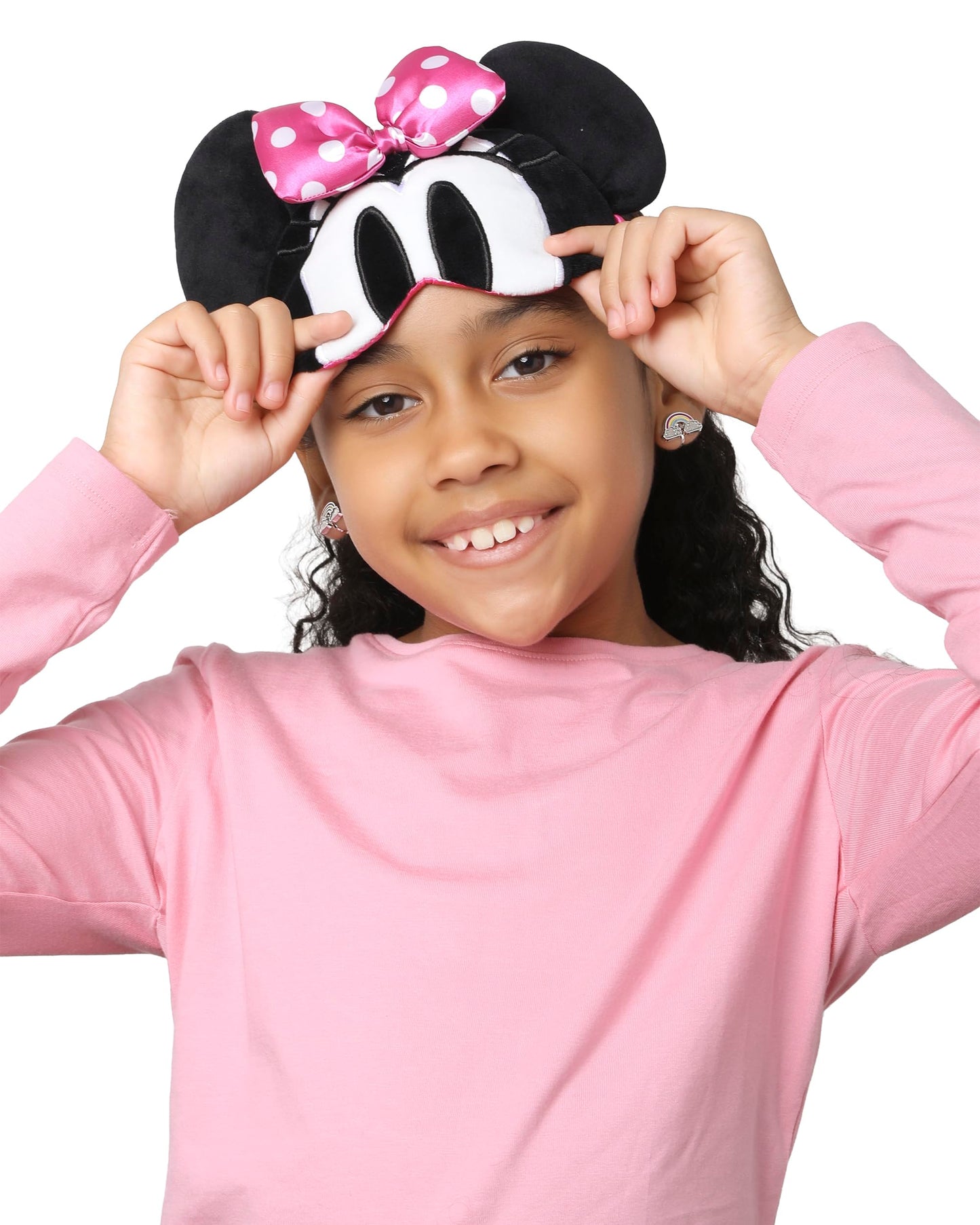 Minnie Mouse Sleep Mask for Official License, Minnie Eye Mask for Sleeping with Ears and 3D Bow