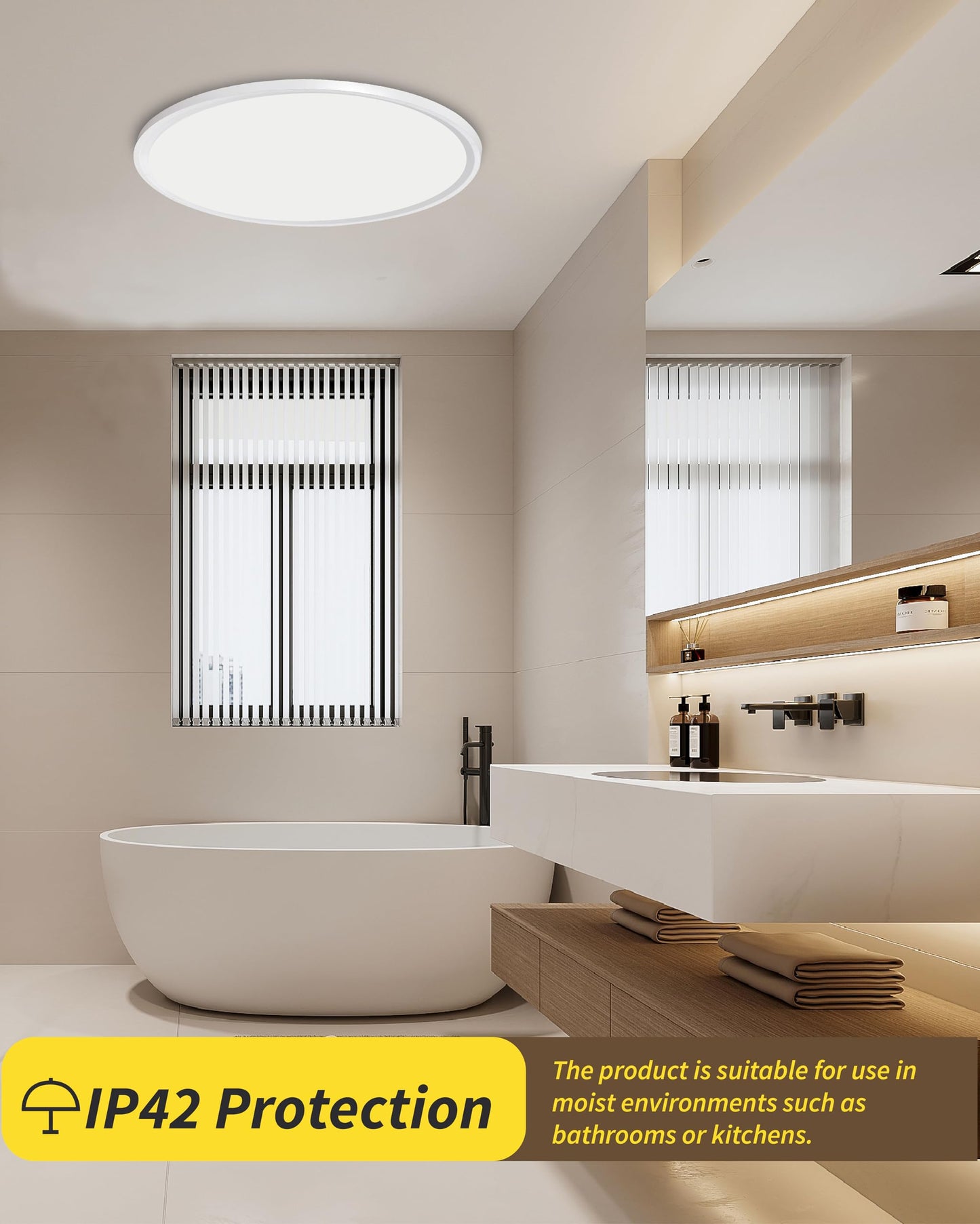 Bright Future Lighting 4Pack LED Flush Mount Ceiling Light 12 Inch 24W Dimmable Remote Control White Model BFL12RD-D300H23-24W
