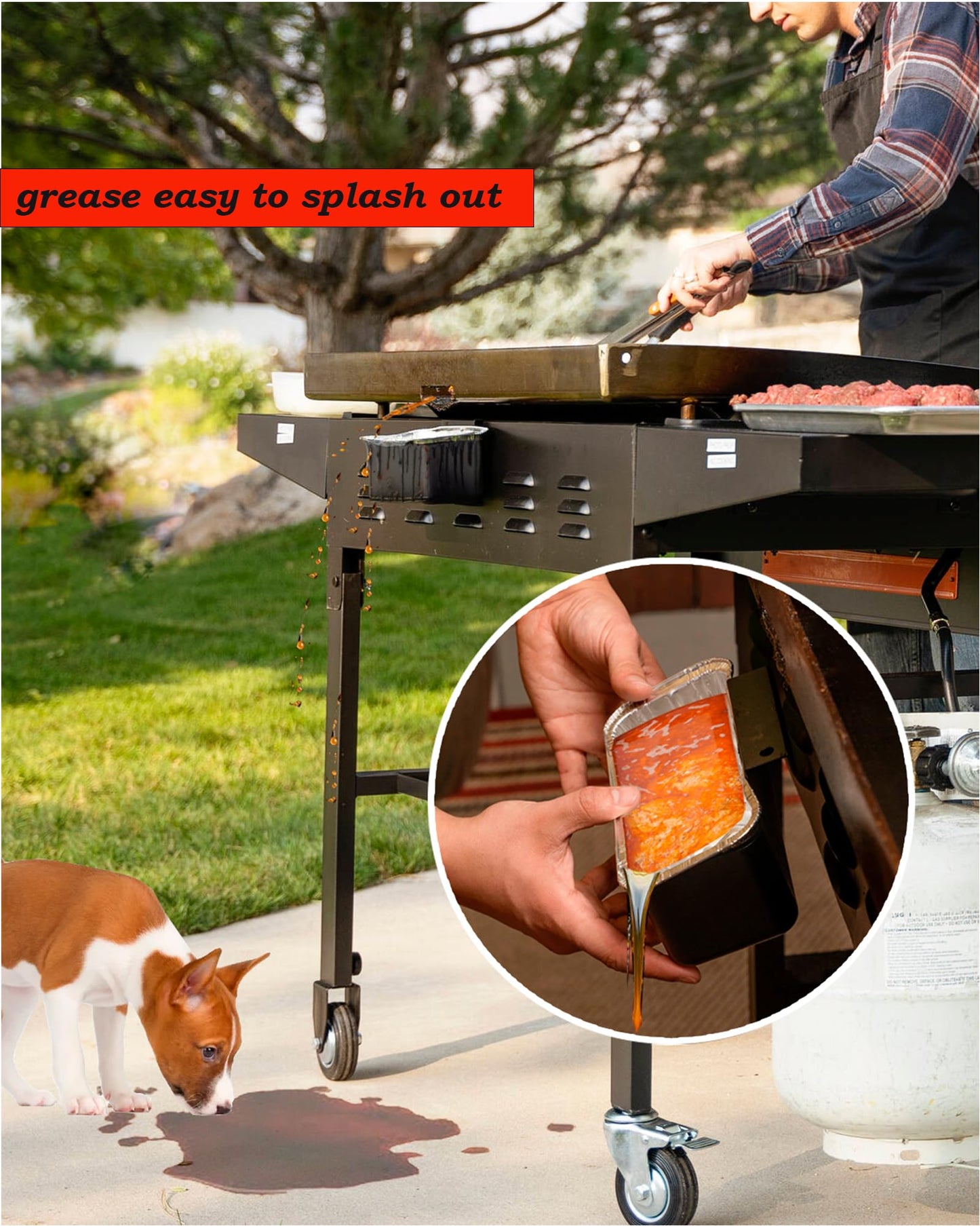 Upgraded Rear Grease Grease Catcher for Blackstone Griddle, Rear Grease Funnel, Integrated Grease Trap, Innovative Blackstone Griddle Accessories, Customized Grease Capacity, Liners Saving