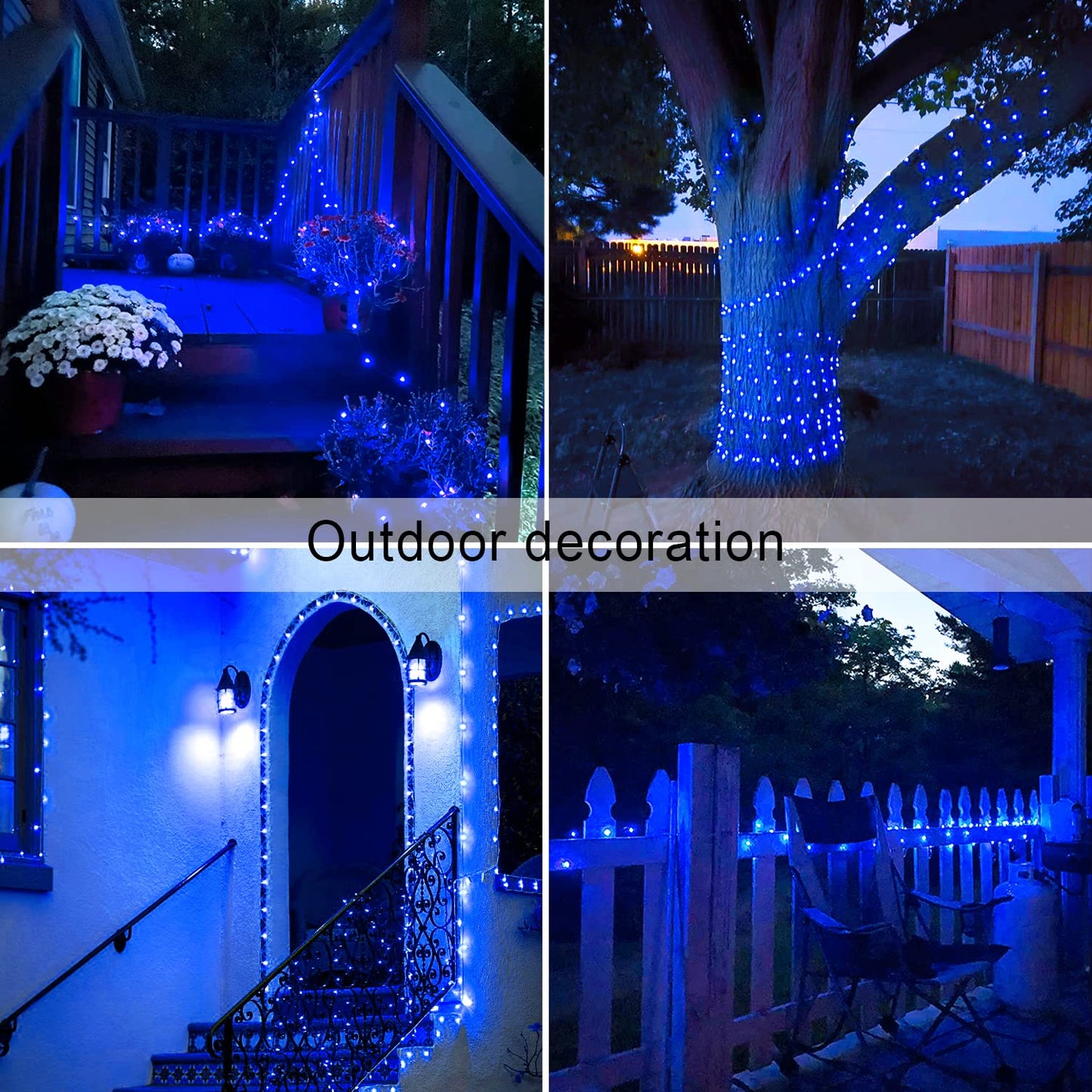 Jmexsuss 2 Pack Blue Fairy Lights, 200 Led 66Ft Waterproof String Lights With Remote Timer, Indoor Decor For Bedroom, Wedding, Party