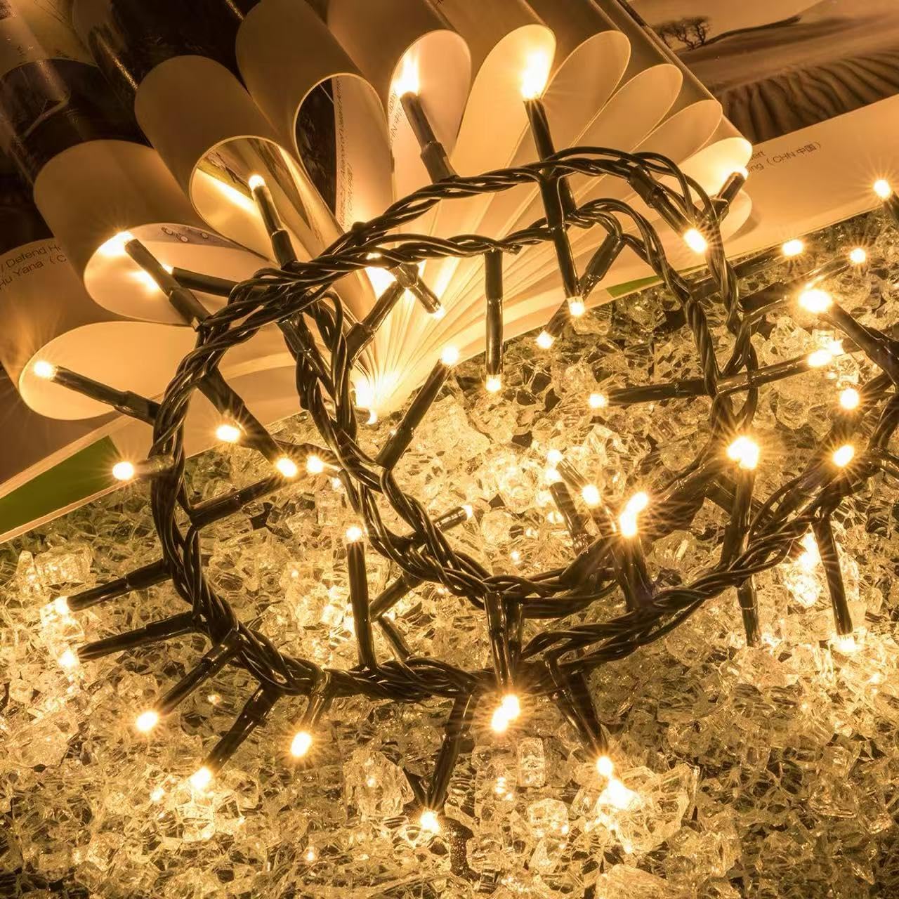 Ogrmar 82 Ft 1000 Led Christmas Cluster Lights 8 Modes Christmas String Lights With Timer Function & Connectable For Xmas Home Garden Wedding Party Xmas Tree Indoor Outdoor Decor (1000 Warm White)
