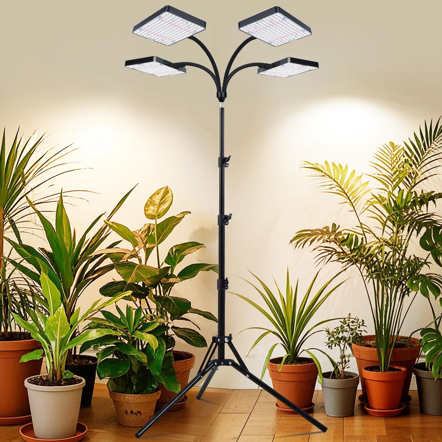 Grow Light With Stand Orchbloom Grow Lights For Indoor Plants 100W Natural Sunlight Full Spectrum Plant Growing Lamps For Houseplants & Bonsai Tree 4/8/12 Hr Timer Plant Light Auto On/Off Everyday