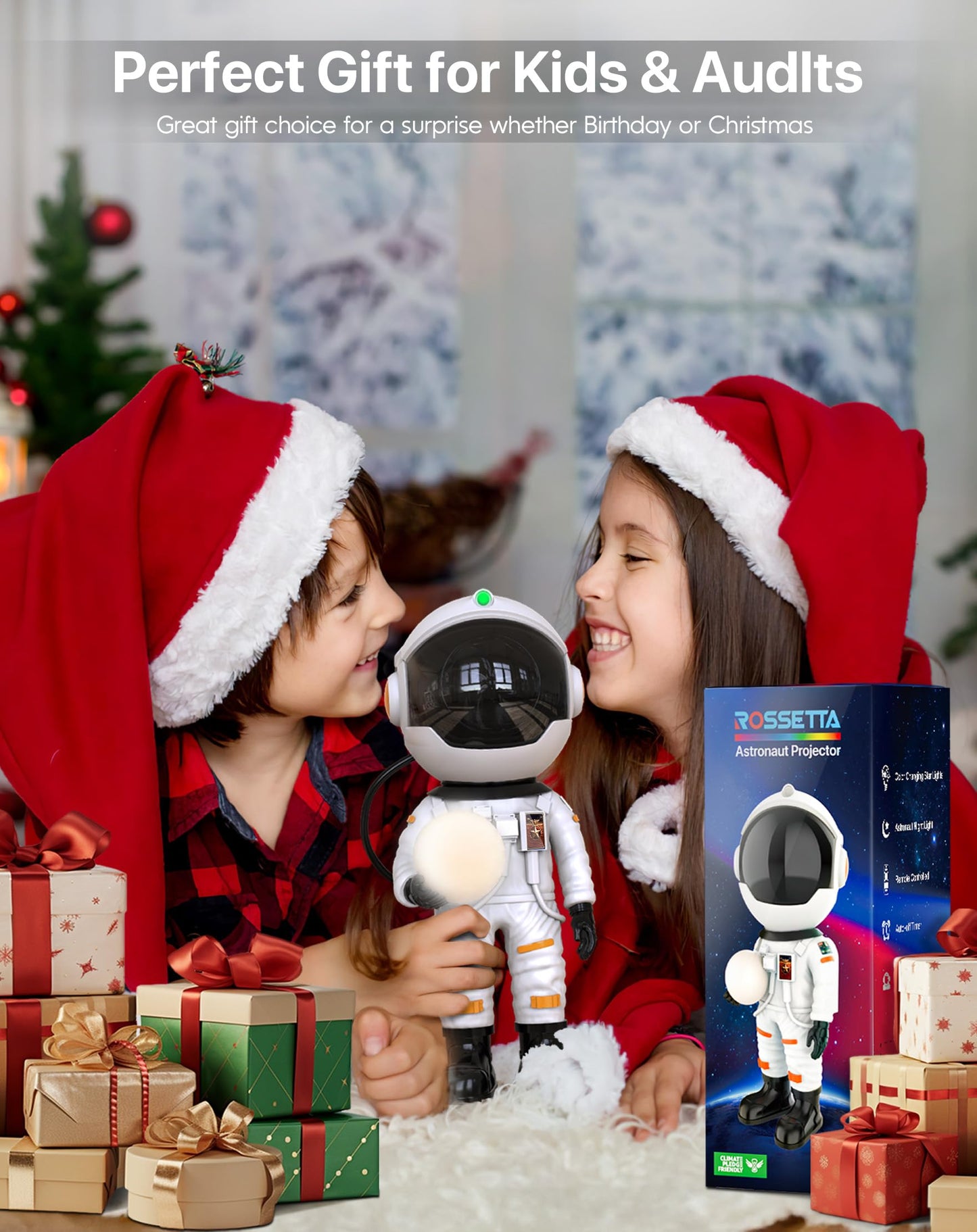 Rossetta Astronaut Galaxy Projector Star Projector For Bedroom Bluetooth Speaker White Noise Night Light Galaxy Light Projector With Remote Control And Timer For Kids mature-themed Party Gifts