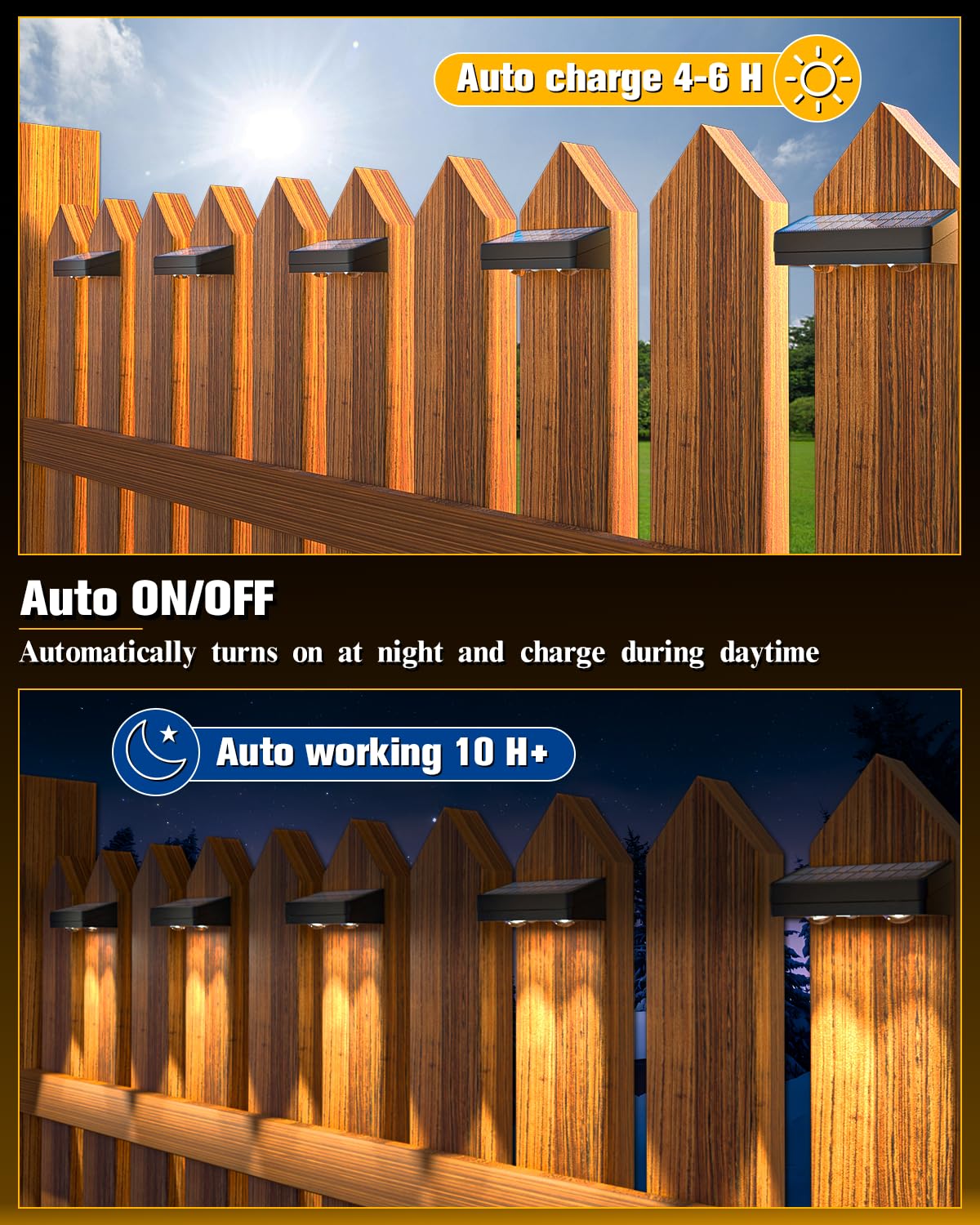 JOFIOS Solar Fence Lights 16 Pack, 50 Lumens, RGB Color Glow, Waterproof, White Shell, Model WL15
