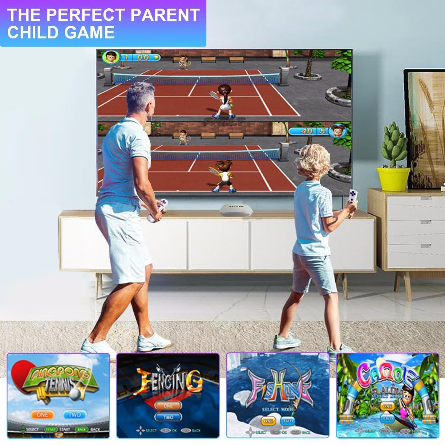 YRPRSODF TV Game Console Built in 100+ Gam ES, Video Game Machine with 2.4G Wireless Gamepad Somatosensory Control, USB Plug and Play, Kid & Adult Interactive& Puzzle Games,Grey