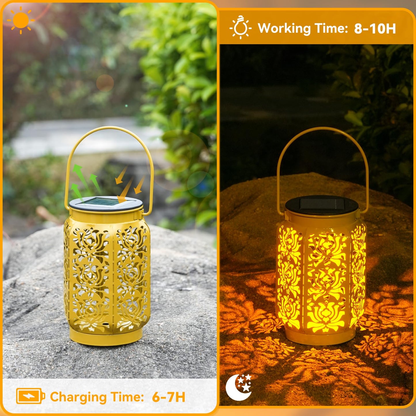 OxyLED 4 Pack Solar Lanterns - IP44 Waterproof, Multicolor LED Hanging Lights for Outdoor Garden, Patio, Yard, Model D80-0559N-30