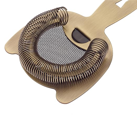 Barfly Fine Mesh Spring Strainer, Antique Gold
