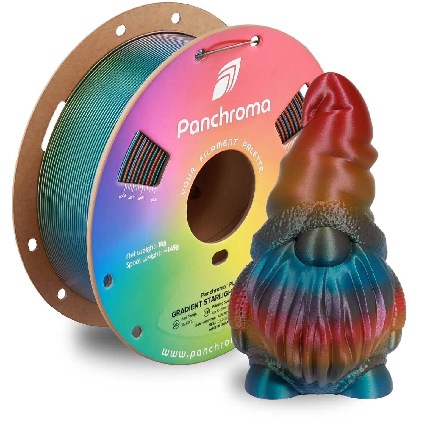 Polymaker Panchroma Gradient Starlight PLA Rainbow 3D Printing Filament, 1.75mm 1KG, Premium Gradient PLA, Easy to Print, AMS Co