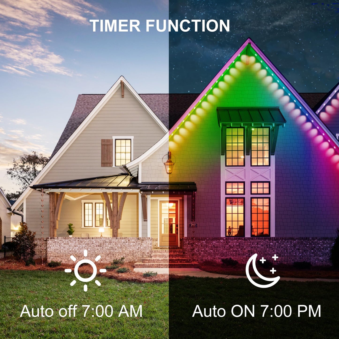 Umidkin Permanent Outdoor Lights 100Ft Rgb Outdoor Christmas Lights With 72 Led Lights Ip67 Waterproof Led Eaves Lights With Diy Scene Modes For Halloween Decor Smart App & Remote Control