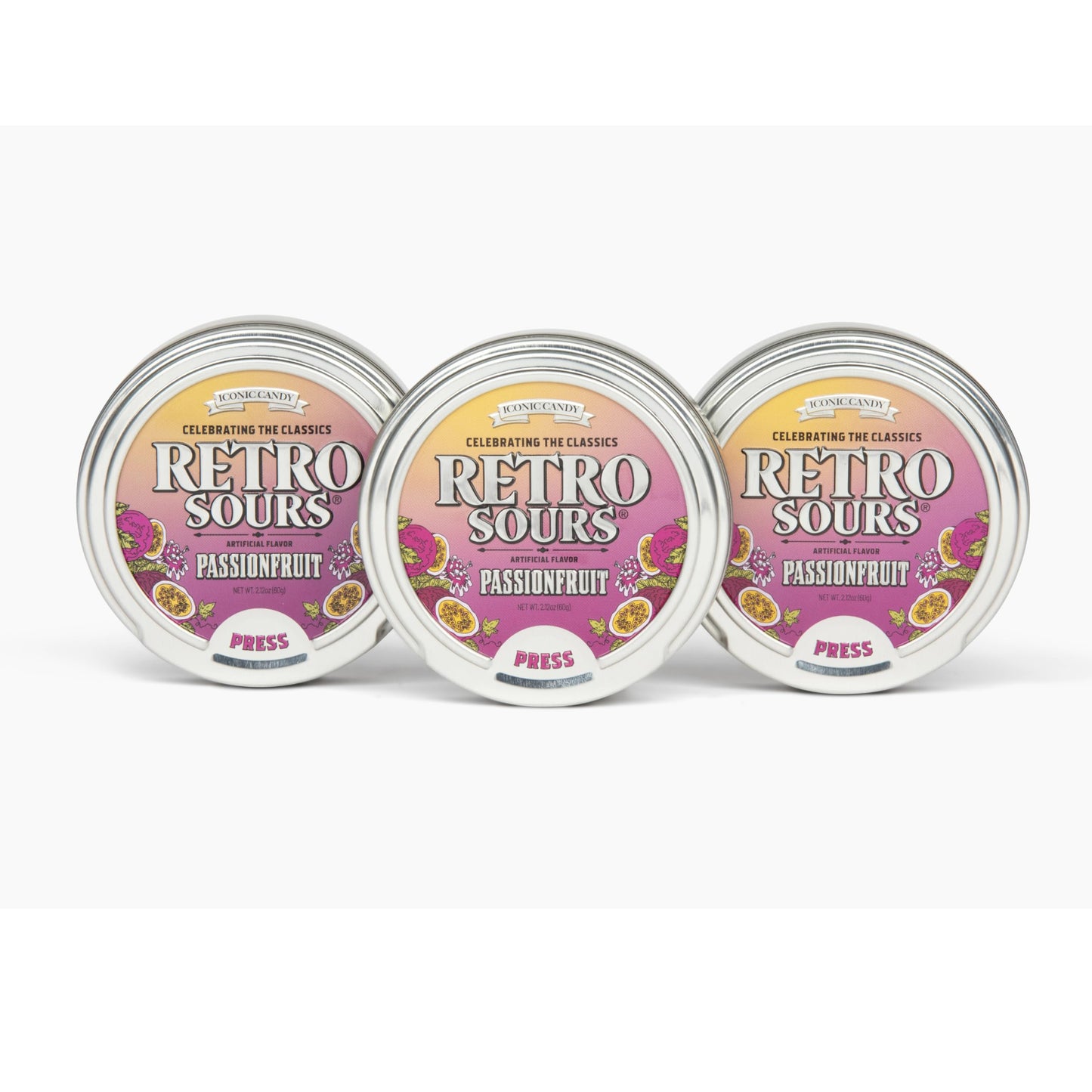 Retro Sours | Hard Tangy Candy | Brought To You By Iconic Candy (3, Passionfruit)