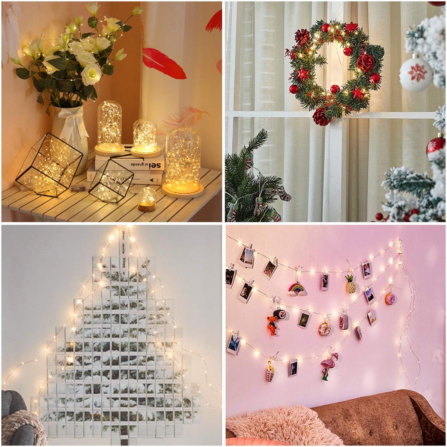 ANJAYLIA LED Fairy String Lights, 80 LEDs, 26Ft, Battery Operated, Warm White, Twinkle Lights for Garden, Home, Party, Wedding, Festival