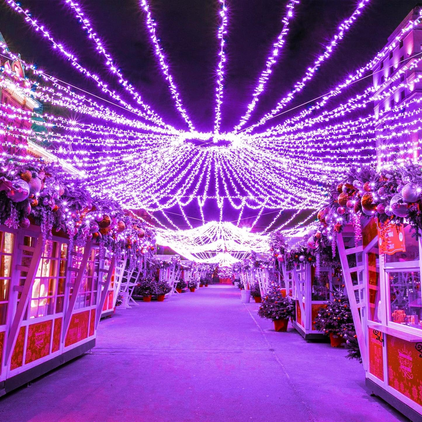 Einiiya 120 Led Purple Halloween Lights 40 Ft Christmas Lights Indoor Outdoor 8 Modes Plug In Waterproof Fairy String Lights For Tree Christmas Halloween Thanksgiving Decorations